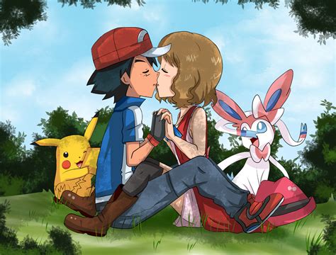 Amourshipping Ready To Kiss Pokemon Kalos Pokemon Pokemon Pictures