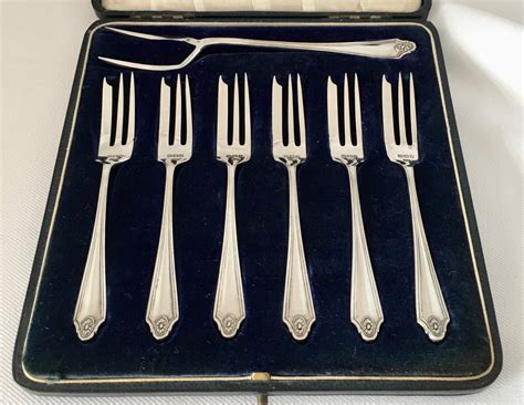 Solid Silver Cake Forks 564354 Uk