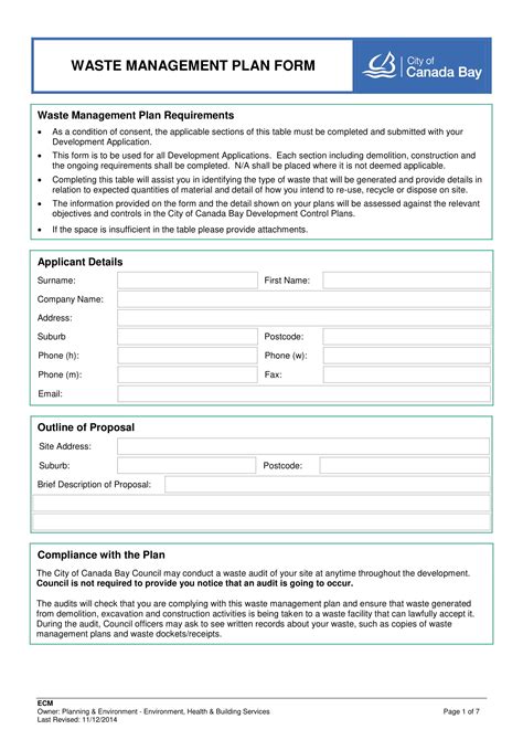 Waste Management Report Template