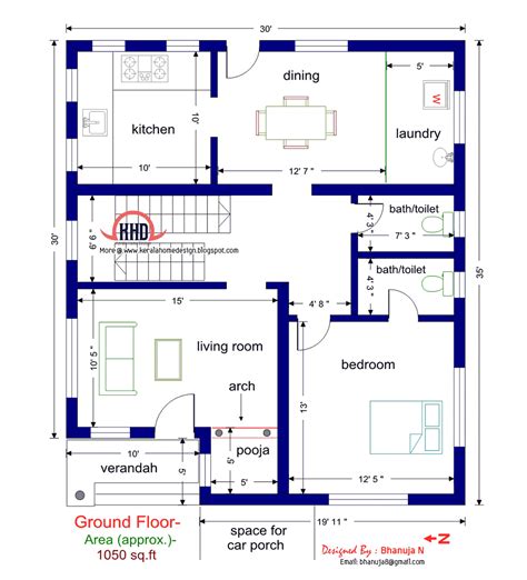 Floor Plan And Elevation Of 1925 Sqfeet Villa Kerala Home Design And
