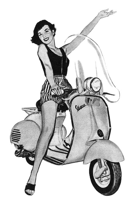 Detail From A 1956 Vespa Ad Vespa Vespa Girl Vespa Illustration