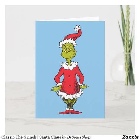 Classic The Grinch Santa Claus Holiday Card Grinch