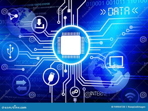 Computer Networking System Illustration Chart Stock Illustration