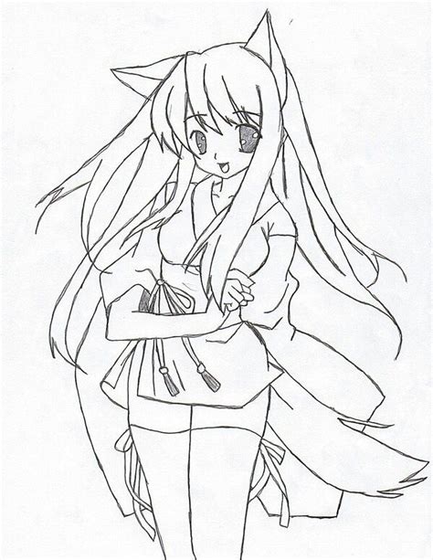 Anime Girl Neko Coloring Pages Best Coloring Pages
