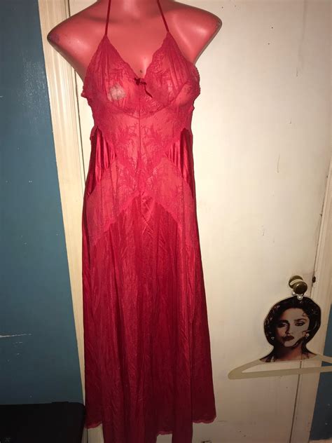 Vintage Red Pandora Nightgown Vintage Red Nightgown Red Lace