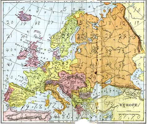 Large Detailed Old Political Map Of Europe 1897 Vidia