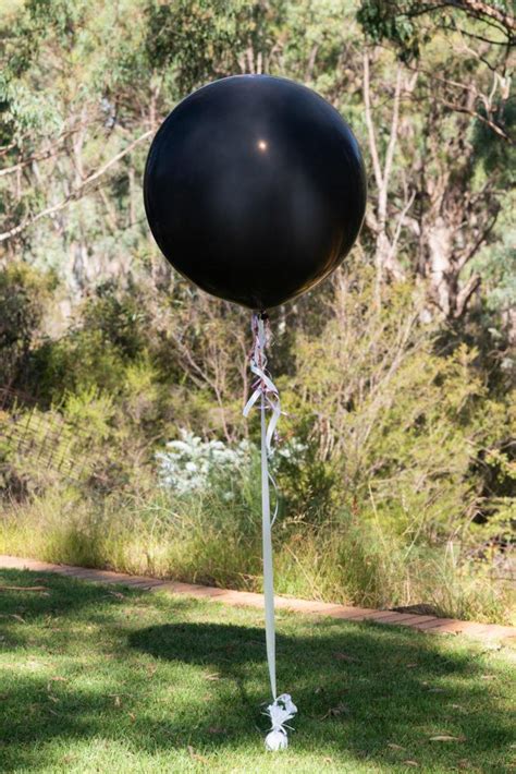60cm Solid Black Gender Reveal Balloon 99 Luft Events Bendigo