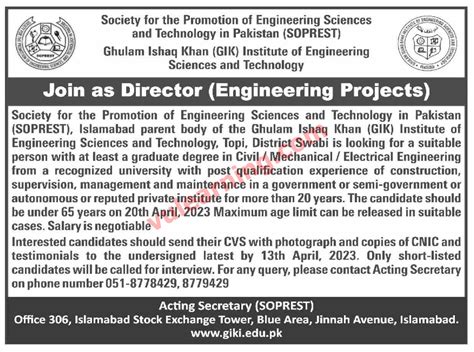 Ghulam Ishaq Khan Gik Institute Of Engineering Sciences And Technology