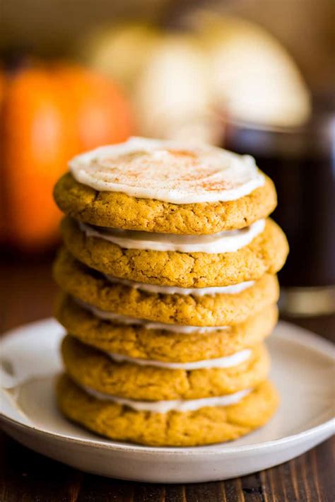 Soft And Chewy Small Batch Pumpkin Cookies With Cream Cheese Frosting