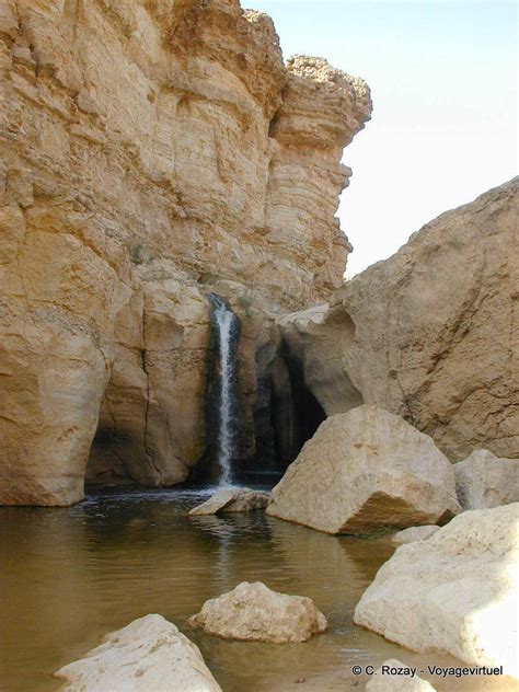 Waterfall Between The Rocks To Tameghza تمغزة Tunisia