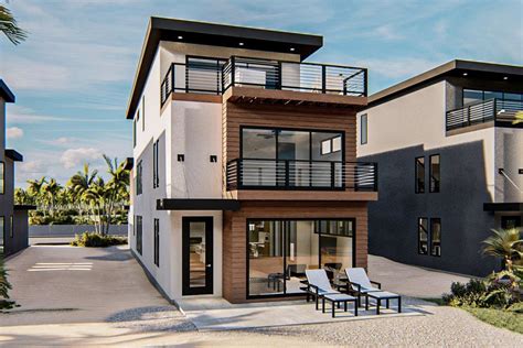 Modern Coastal House Plan With Third Floor Master Suite