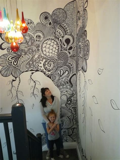 Huge Wall Art I Created Using Black Sharpie Markers Loved Creating