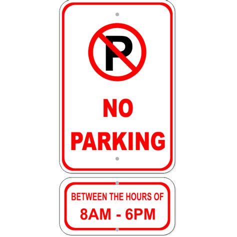 Parking areas are designated zones in malaysia. No Parking Hours Aluminum Sign Bundle | Customsigns.com