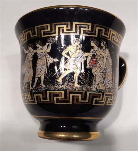 Filiżanka czarna grecka porcelana KRATIMENOS 24K 7714206097
