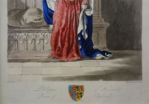 Antique Aquatint Philippa Of Hainault Queen Of England 19th From Aa