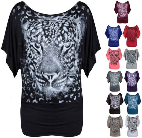 Check out our plus size sweatshirt selection for the very best in unique or custom, handmade pieces from our clothing shops. New Ladies Animal Print Batwing T-Shirt Womens Short ...