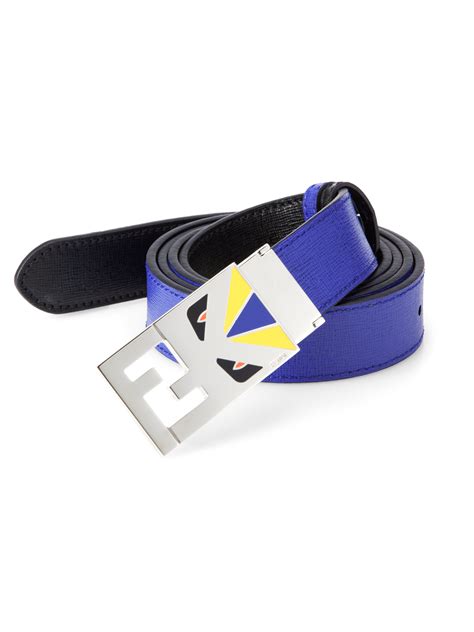 Lyst Fendi Monster Colorblocked Belt In Blue For Men