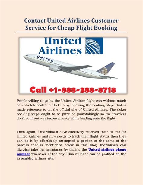 Ppt Contact United Airlines Customer Service For Cheap Flight Booking