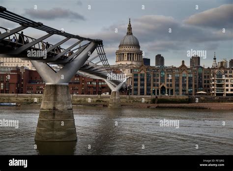 St Pauls Cathedral And The Millennium Bridge Stock Photo Alamy