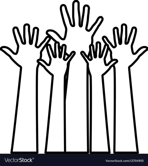 Figure Hands Up Icon Royalty Free Vector Image