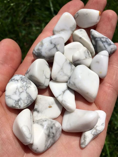 Howlite Stone Tumbled Stone White Crystals Natural Crystals Stones