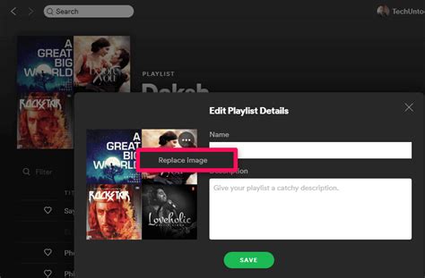 After that, move the cursor to the cover art at the top left and click on it. How To Change Spotify Playlist Picture In 2021 | TechUntold