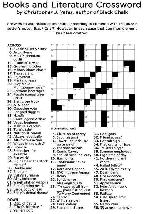 Printable Crosswords Puzzle