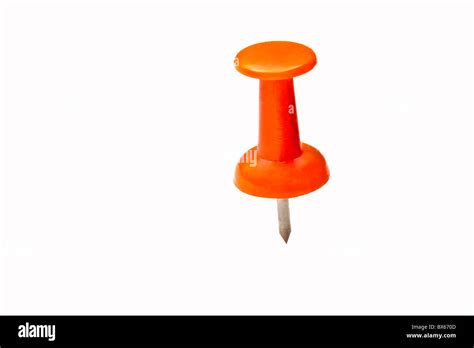 Red Push Pin Isolated On White Background Stock Photo Alamy