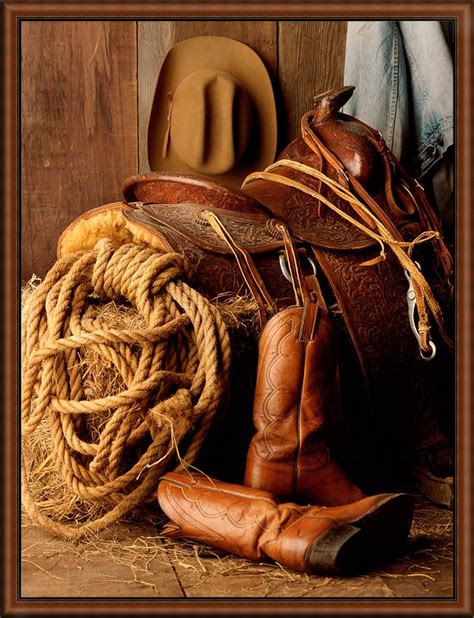 Photo Saddle Rope Boots And Hat Color In 2021 Boots Cowboy Hats