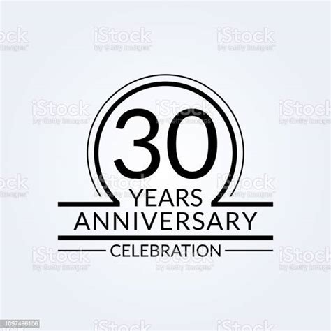 30 Years Anniversary Logo 30th Birthday Celebration Icon Party
