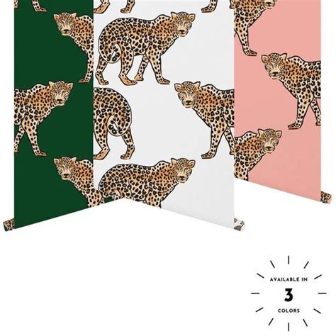 Jungle Leopard Removable Wallpaper Tropical Removable Etsy Peel And