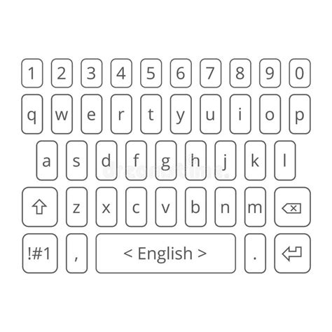 Mobile Vector Keyboard For Smartphone Letters Set Stock Vector