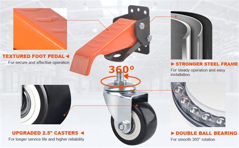 Ronlap Workbench Casters Kit 660 Lbs Capacity 25 Heavy Duty