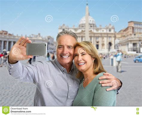 Mature Couple Selfie Stock Image Image Of Lady Landmarks 80106295