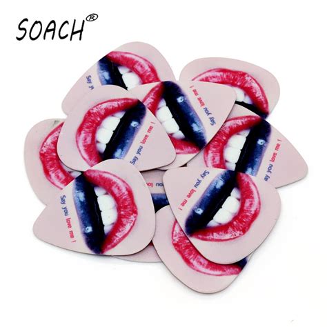 Soach 10pcs 10mm High Quality Guitar Picks Two Side Pick Sexy Lips