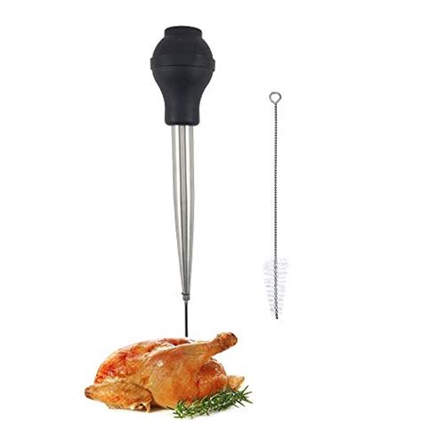 stainless steel turkey baster food grade high temperature resistant silicone oil injector