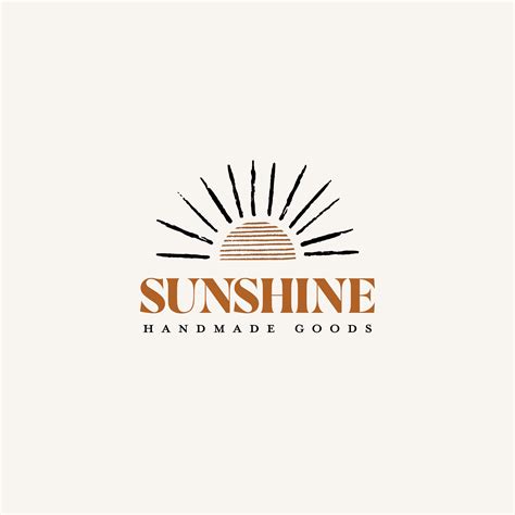 Premade Boho Sun Logo Design Hand Drawn Sunset Summer Beach Etsy Ireland