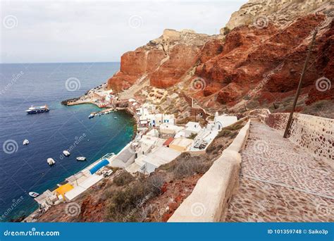 Amoudi Bay Port Santorini Stock Photo Image Of Harbour 101359748
