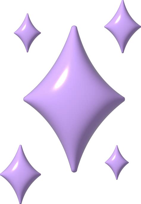 Free 3d Purple Stars Sparkle Icon Holiday Element Sparkles Symbols