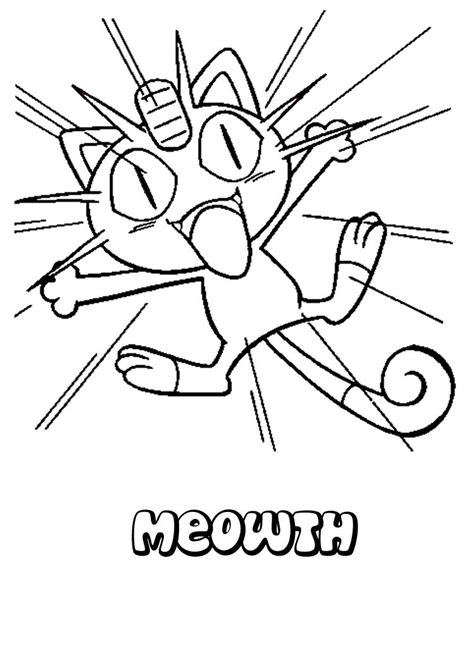 Pokemon Meowth Coloring Page