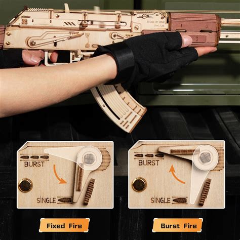 Rokr Diy Assemble Assault Rifle Ak Model Toy Lq D Wooden Gun