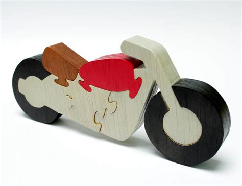 Motorcycle Decor Wood Puzzle Motorcycle Toy Toys For Boys Etsy Wood