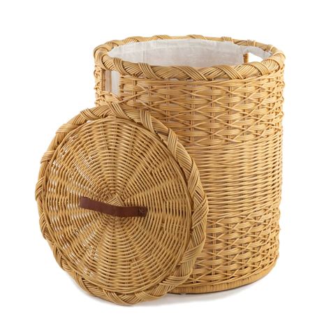 Round Wicker Laundry Hamper Clothes Hamper The Basket Lady