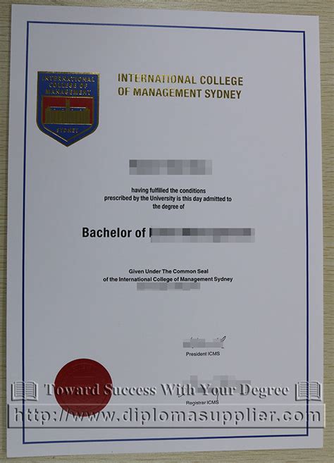 icmsinternational college  management sydney fake degree sample
