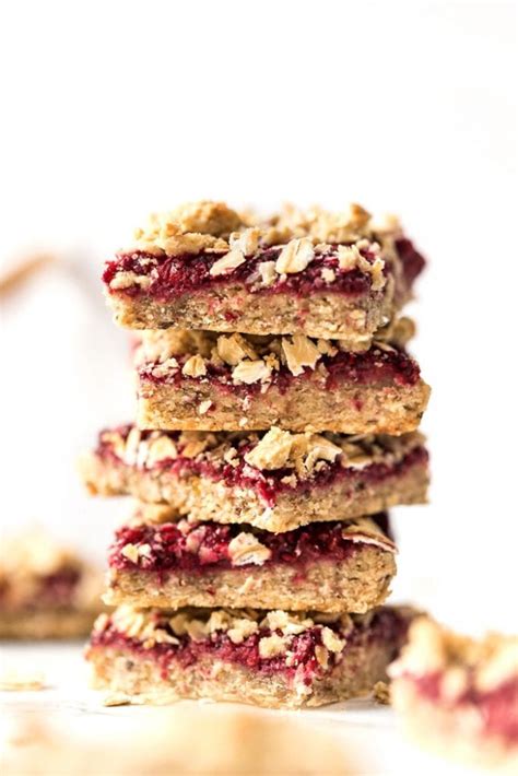 They're creamy, delicious, and loaded with swirls of raspberry goodness! Healthy Vegan Raspberry Oatmeal Bars - Simply Quinoa