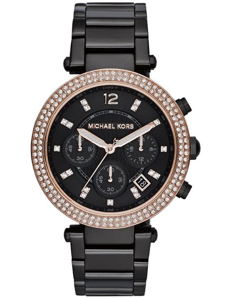 michael kors womens quartz stainless steel black dial 39mm watch mk5885