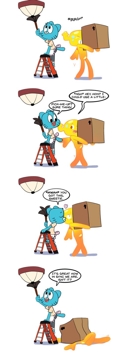 The Amazing World Of Gumball Gumball And Penny Kiss