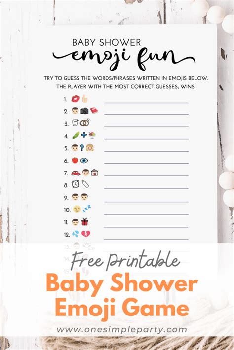 Free Printable Baby Shower Emoji Game