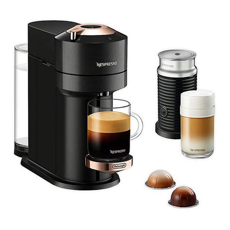 Create exceptional freshly brewed coffee or authentic espresso at the touch of a single button. Nespresso® by De'Longhi Vertuo Next Premium Espresso Maker with Aeroccino in Black | Bed Bath ...