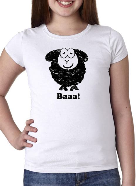 Funny Large Black Sheep Saying Baaaa Girl S Cotton Youth T Shirt